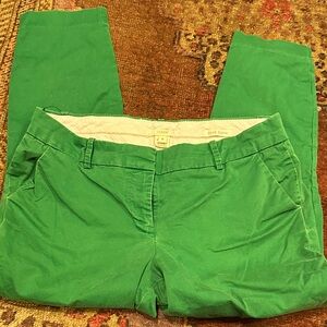 J. Crew Green Cotton Trousers